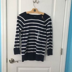 Nautica 3/4 Sleeve Sweater With Zipper Detail